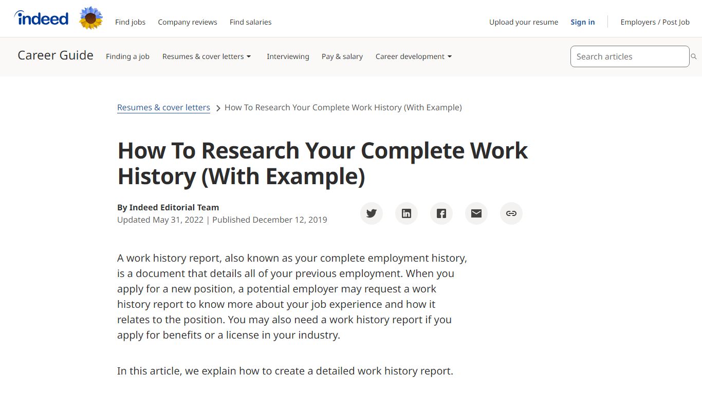 How To Research Your Complete Work History (With Example)